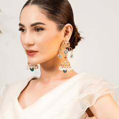 Aqua heirloom jhumkas